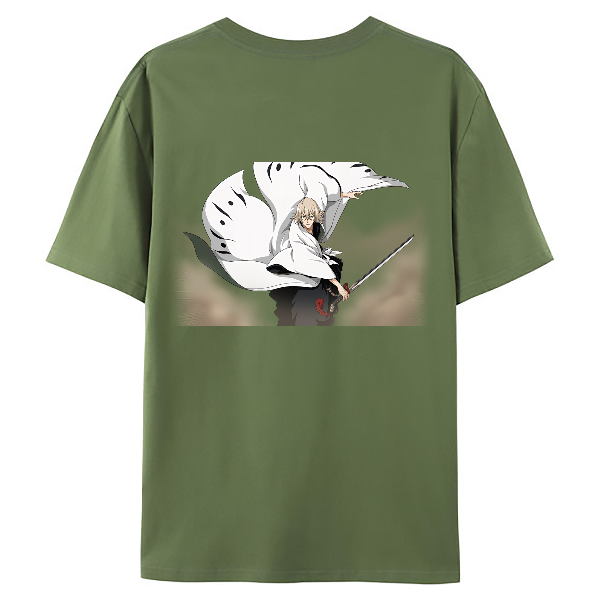 （画像用） "ブリーチ 浦原 喜助（うらはら きすけ） BLEACH Urahara Kisuke " 綿100％ メンズ半袖Tシャツ（バックプリント） 通気性